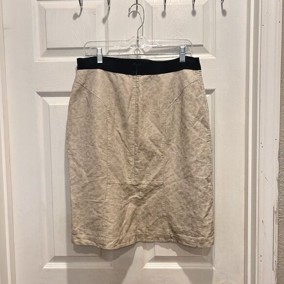 Ann Taylor Women's Muted Animal Print Pencil Skirt Linen Blend Size 12‎ - Picture 4 of 7
